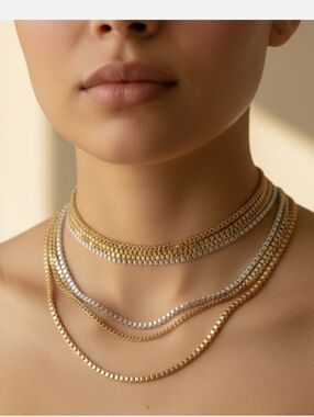 Gold and Silver Necklace Set